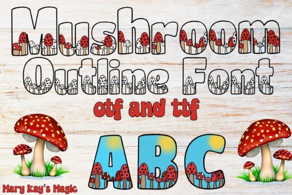 Mushroom Outline: A Whimsical Typeface for Creative Projects